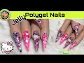 Polygel nail tutorial |Makartt Pink Kit Hello Kitty  Nails tutorial