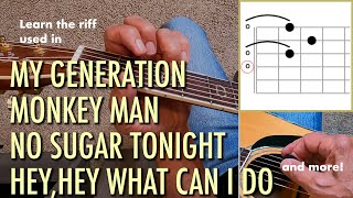 Learn the basic guitar riff used by the Who, Stones, Led Zeppelin, and many more
