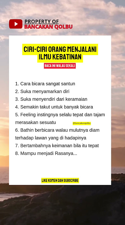 Ciri-ciri orang menjalani ilmu kebatinan #faktamenarik