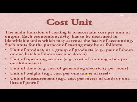 Video: Wat word bedoel met koste-eenheid?
