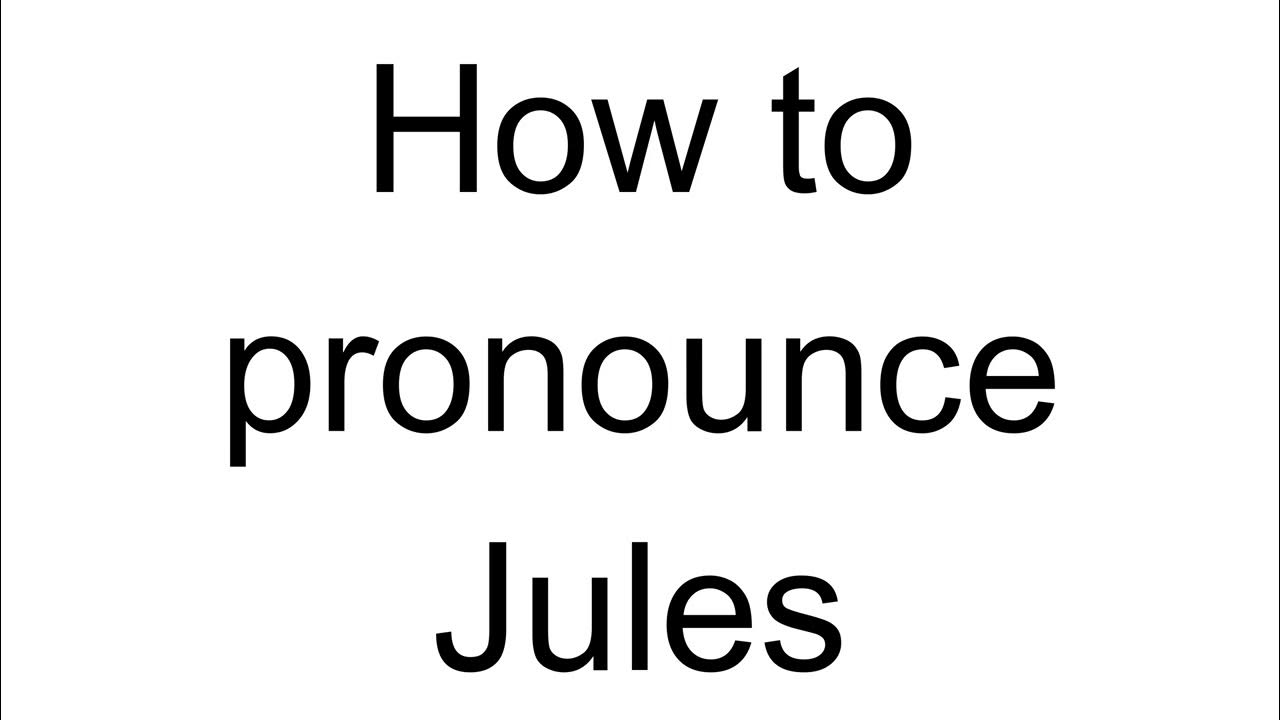 How to Pronounce Jules (French) YouTube