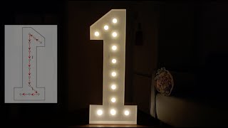 EUFONY 4FT Light Up Marquee Number 1 Assembly Tutorial, Mosaic Number 1️⃣ for Party Decorations