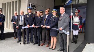 Imágenes del presidente Lacalle Pou en inauguración de Policía Científica