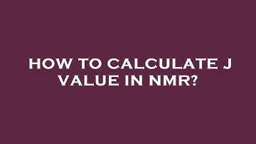 How to calculate j value in nmr?