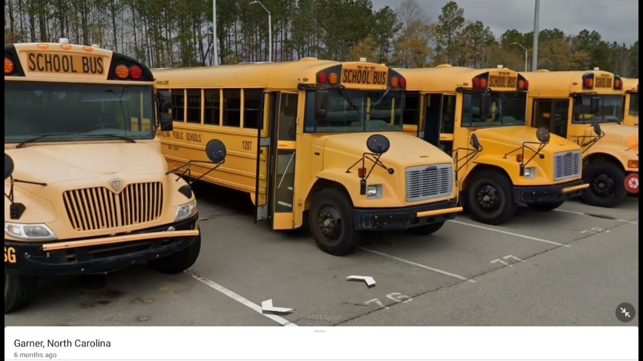 Viewing the South Garner High School bus lot YouTube