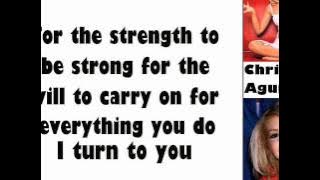 Christina Aguilera - I Turn To You (Lyrics On Screen)