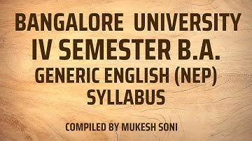 BU-IV SEM BA-GENERIC ENGLISH SYLLABUS