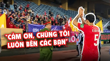 CĐV Công An Hà Nội cổ vũ động viên các cầu thủ sau trận thua trước Hà Nội FC