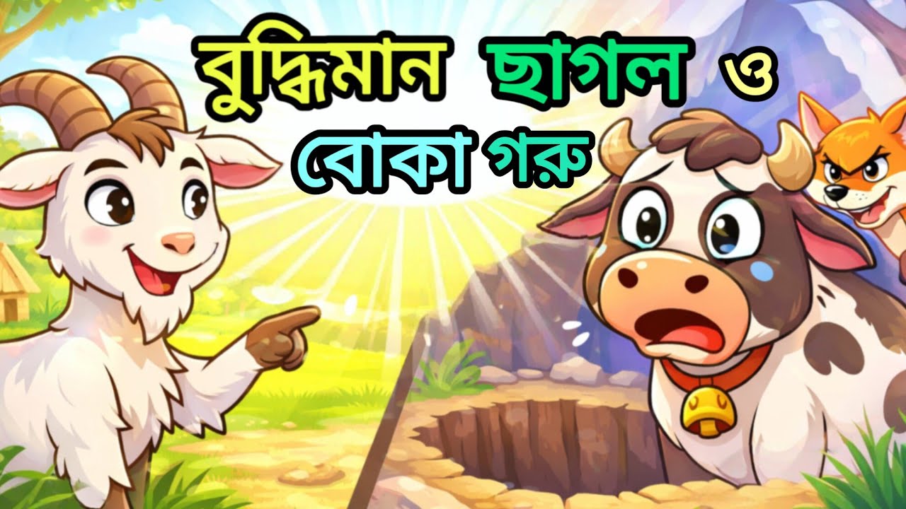 বুদ্ধিমান ছাগল ও বোকা গরু 🐐🐄 — Clever Goat & Silly Cow ।। Bengali cartun video 