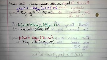 6.2.3 - Domain and Range of a Logarithm Function