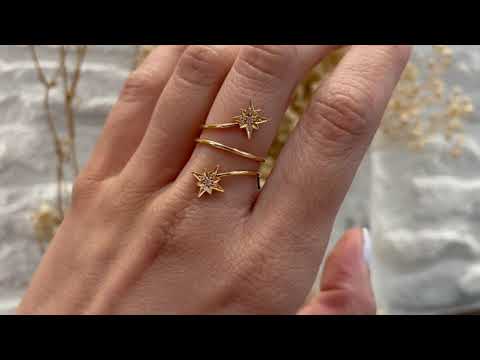 Anillo Estrella Fugaz Cola Doble Diamantes y Oro Rosa LITTLE DETAILS 29210516811 Anillos para mujer