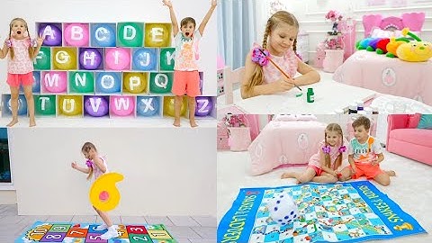 🔥🔥 Diana and Roma learn the alphabet with balloons