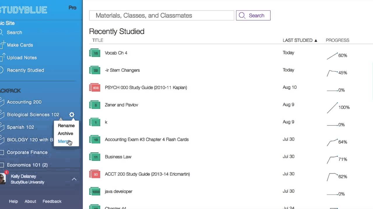 Studyblue Tutorials Merging Decks Youtube