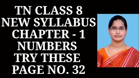 8th Maths Ch-1 Numbers | Try these Page number 32 | Samacheer One plus One channel