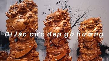 Tượng Gỗ: Di lặc ngũ phúc vác cành đào gỗ hương | Hàng đục kĩ top 1 thị trường | Xưởng Tượng Gỗ