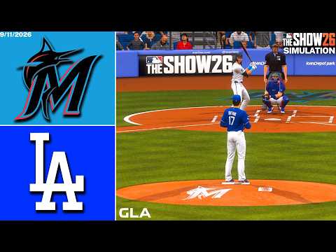 Dodgers vs. Marlins Simulation | 9/11/26 | MLB The Show 26 PS5 Gameplay