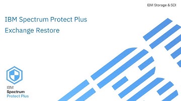 IBM Spectrum Protect Plus  MS Exchange Restore - Demo