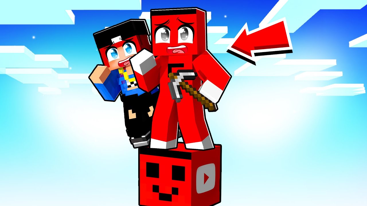 Tek Blok Adasında 100.000 Aboneli YOUTUBER Olduk !!  - Minecraft