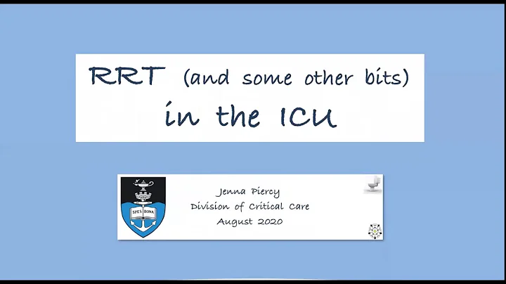 Renal Replacement Therapy in the ICU by Dr Jenna P...