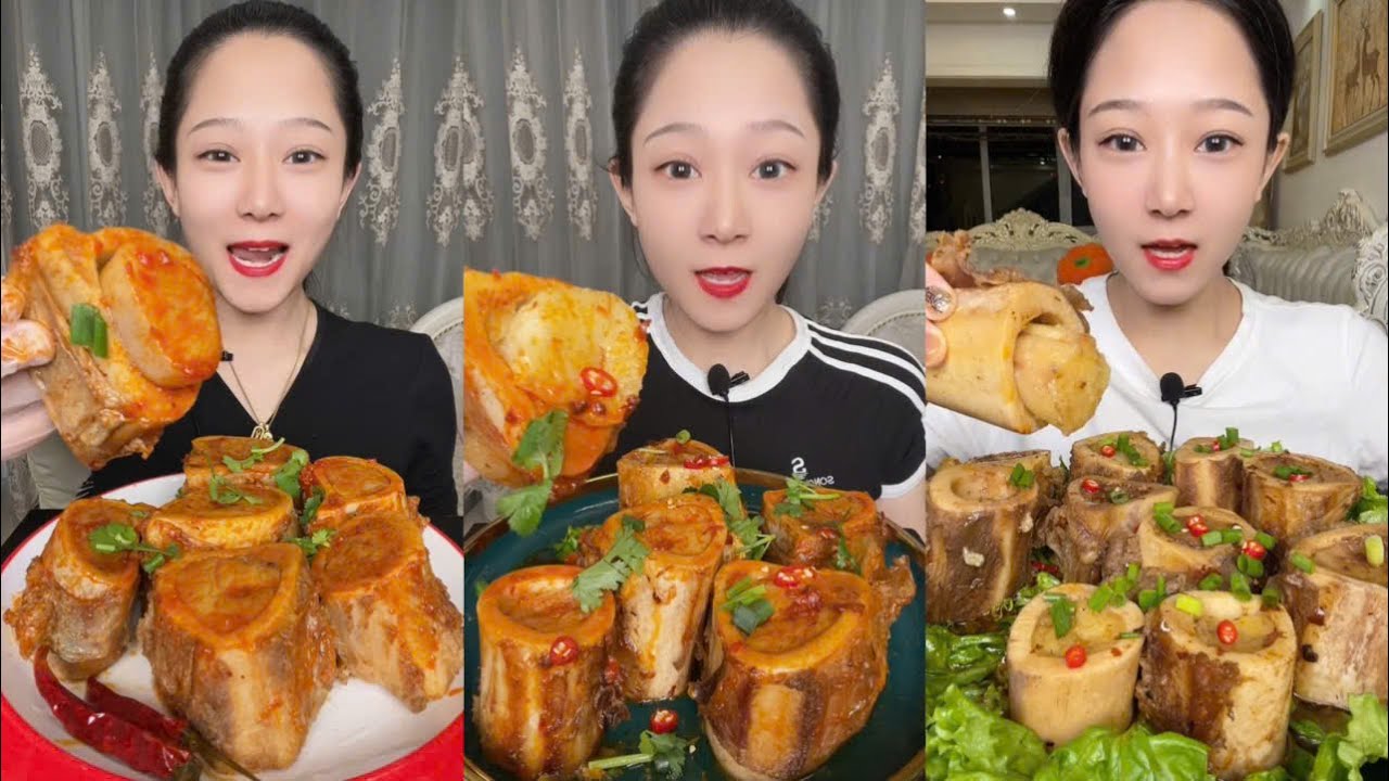 Asmr mukbang eating bone marrow - full 2 hours long - alice food 