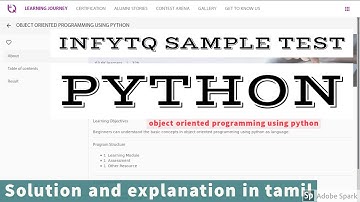 infyTQ python Sample Test  in Tamil || infytq python assessment mcqs in Tamil