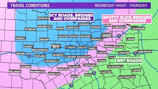 LIVE RADAR AND ROADS: Icy conditions across North Texas in winter storm warning