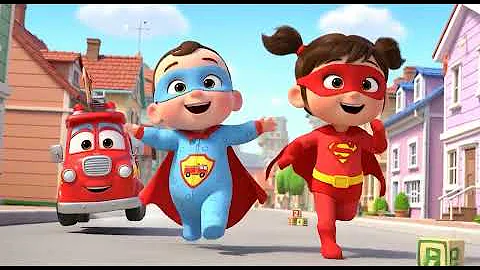 Wheels on the Hero Fire Truck Song! | Koko & Meg Nursery Rhymes