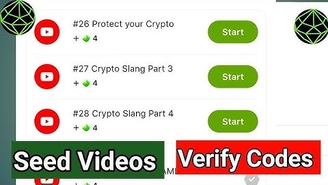 Seed video code today 13 January | #27 crypto slang part 3 | #28 crypto slang part 4|seed video code