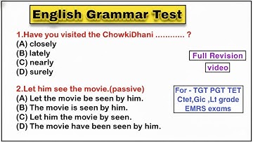 English Grammar Test Practice🔥 | SSC CGL CHSL MTS KVS TGT PGT TET CTET UPTET LT Grade EMRS |