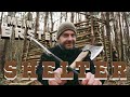 Mein ERSTER Shelter - Ein Versuch von Bushcraft- Nur mit Axt, Säge und Paracord #Vancrafting Teil 1