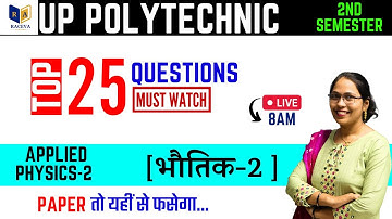 applied physics 2 important questions for up polytechnic 2nd semester #bteup