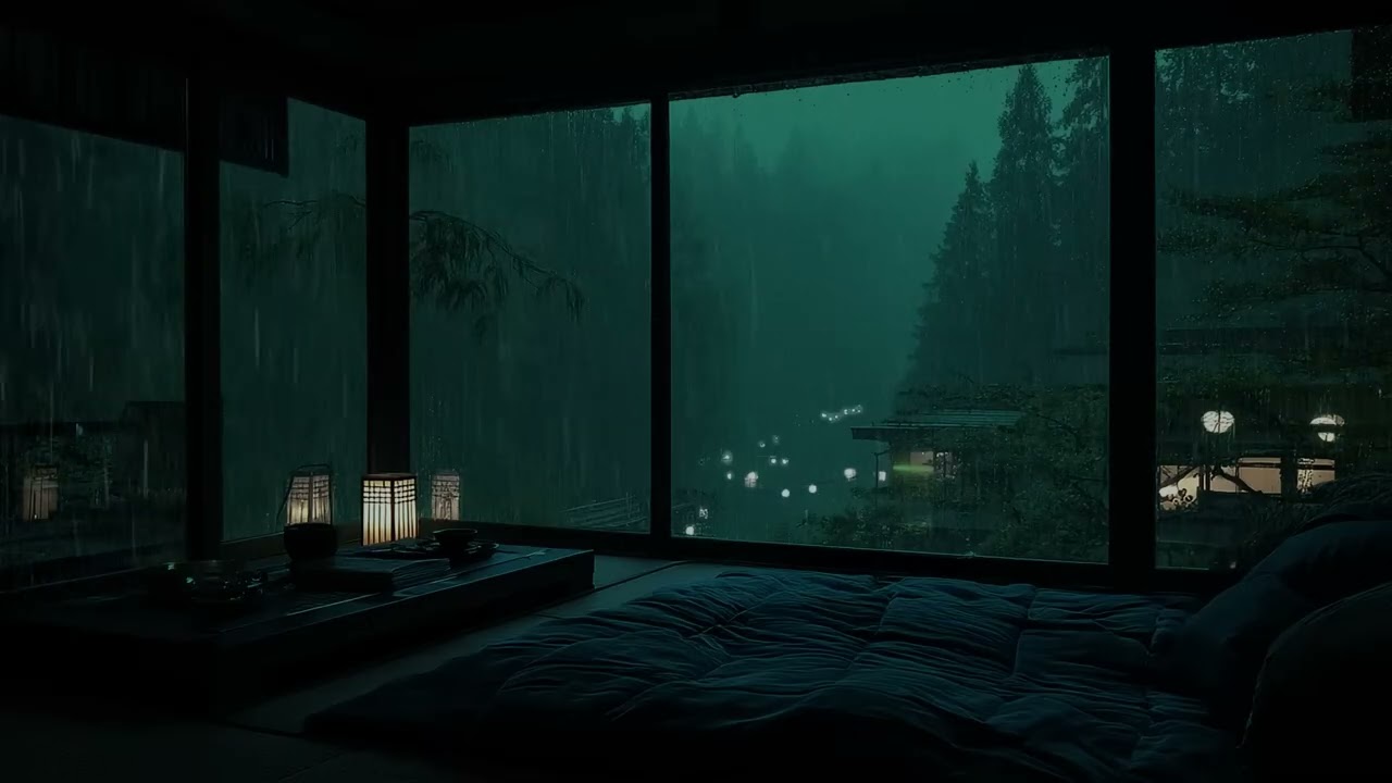 Rain Sounds in a Dark Bedroom No Ads Relaxing Ambience for Deep Sleep, Focus, and Meditation