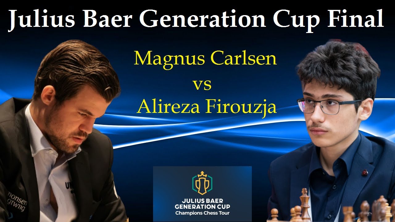 Magnus Carlsen vs Alireza Firouzja. Champions Chess Tour Julius Baer G