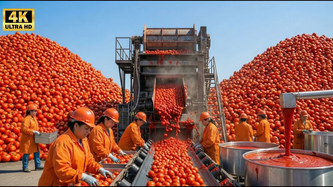 Inside the 500,000 LB Ketchup Plant – The HYPNOTIC Bottling of Modern Silky Sauce Production