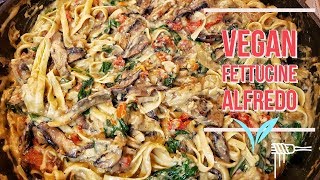 THE BEST VEGAN FETTUCCINE ALFREDO EVER l with just FLOUR & OIL l quick & easy