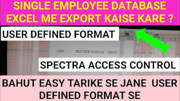 Spectra Access Control  How to Export to Excel of Single Employee