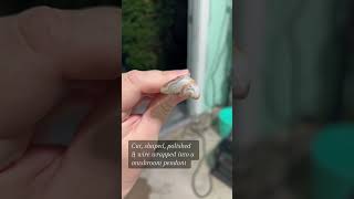 Cutting, shaping, polishing and wire wrapping a crystal mushroom pendant #crystals #rockpolishing