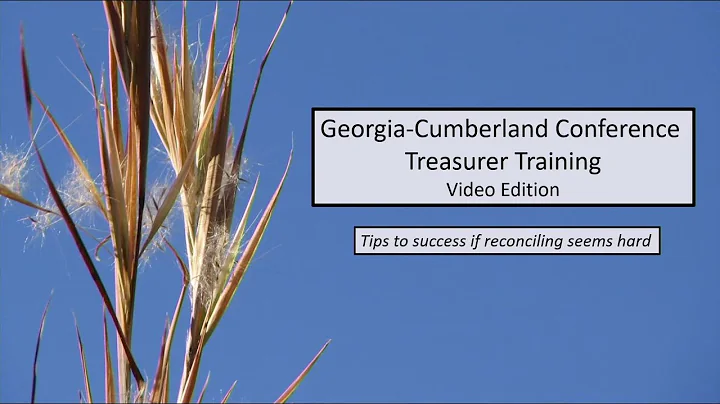 Treasurer Training - 6.3 - Bank Reconciliations - Tips to Success if Reconciling Seems Hard