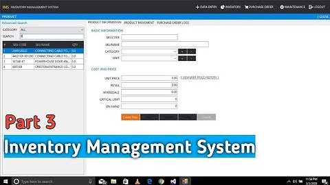 Inventory Management System Part 3 : C# Programming MySql Database