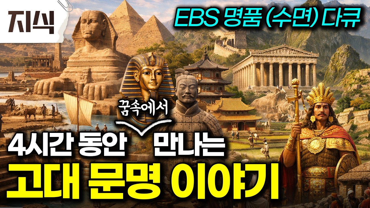 눈 뜨고 보면 더 좋은 다큐. 끝까지 다 보신 분 댓글 남겨주세요. 일단 전 반년 걸릴 듯..  인더스, 이집트, 황하, 그리스, 잉카 문명 #역사 #EBS지식