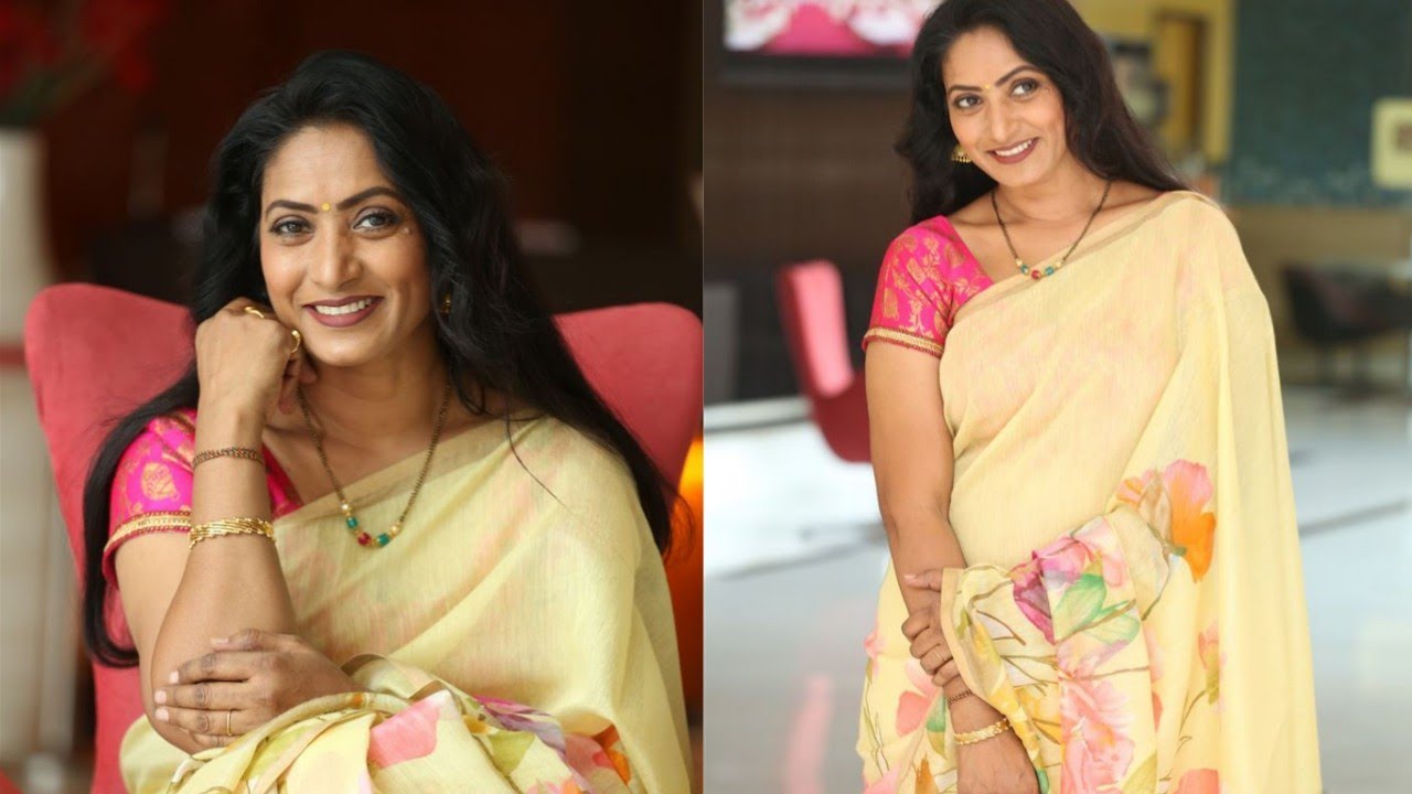 Amani Heroin Yellow Color Saree Images