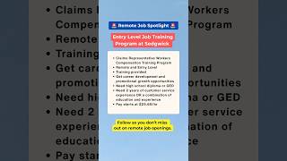 Remote Job Spotlight: Entry Level Claims Rep Training Program
