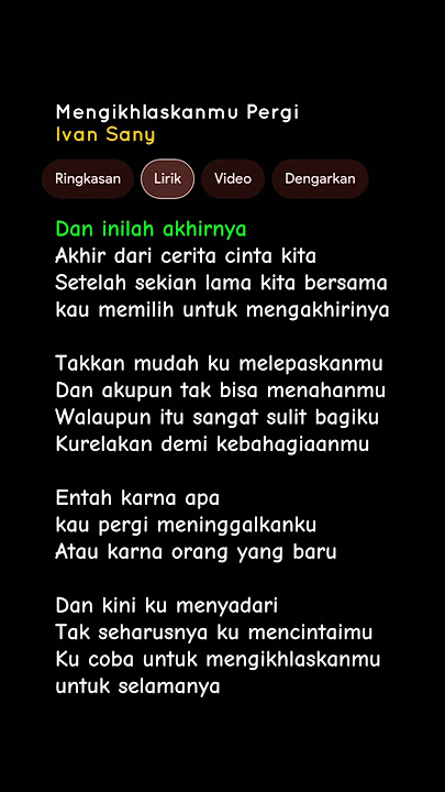 LIRIK LAGU MENGIKHLASKANMU PERGI - IVAN SANY #lyrics