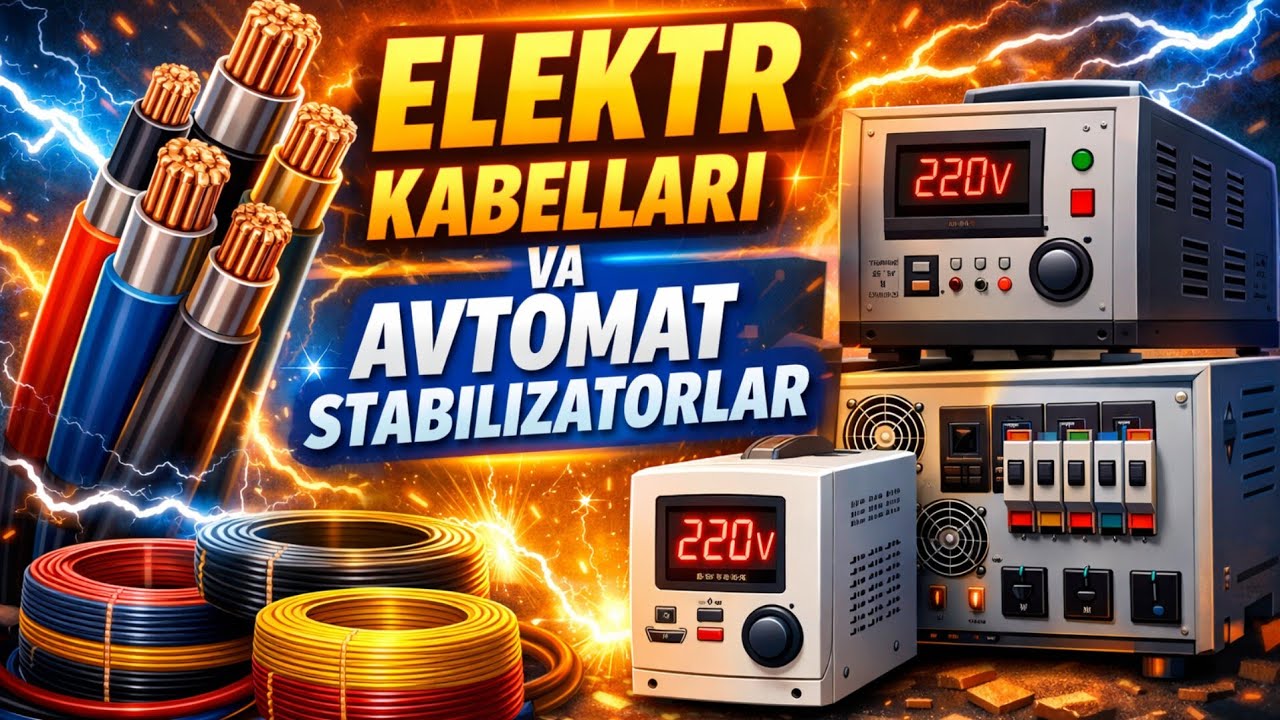 ELEKTIR KABELLAR VA AVTOMAT, STABLIZATORLAR 2026 NARXLARI