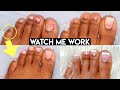 🔥EASIEST ACRYLIC FRENCH PEDICURE AT HOME! HOW TO GET PERFECT SMILE LINES & EXTEND TOENAIL BED w/tips