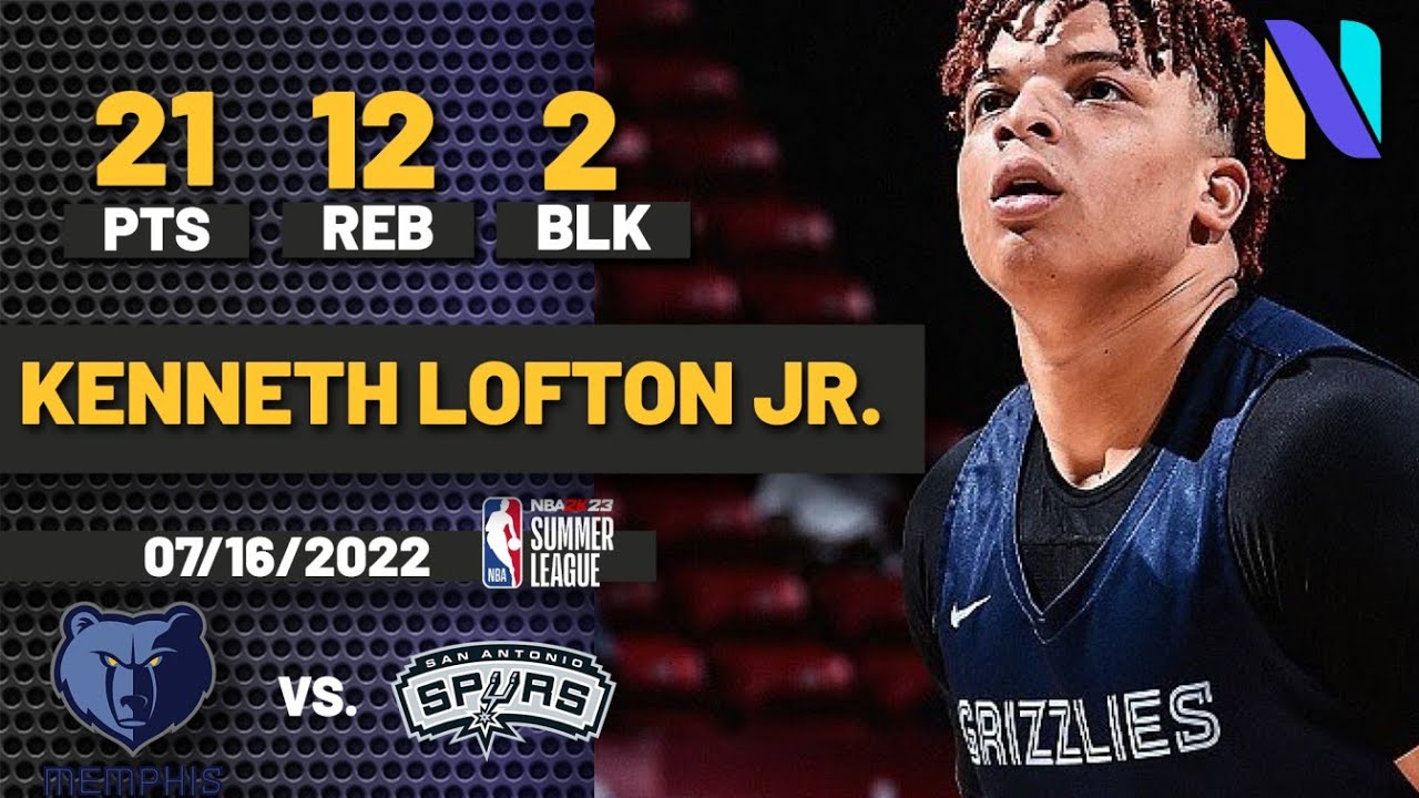 Memphis Grizzlies Kenny Lofton Jr.  27 PTS, 12 REB, 2 BLK vs San Antonio  Spurs NBA Summer 2k23 