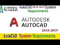 Autocad System Requirements 2018-2019