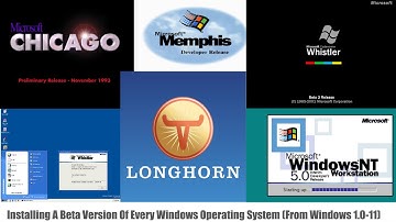 Installing (Almost) Every Windows Beta Operating System In One Video
