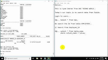 Search Data in Oracle