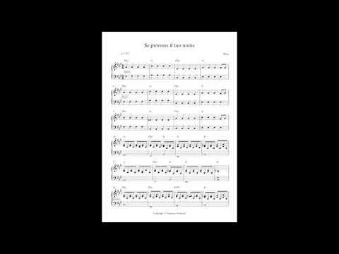 Se piovesse il tuo nome (spartito pianoforte) - Elisa